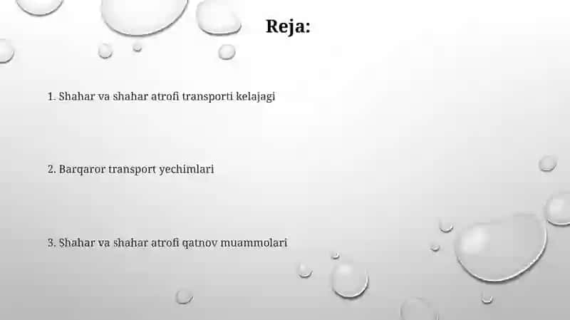 Shahar va shahar atrofi transporti 2