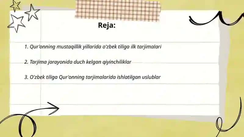 Qur'onning o‘zbek tiliga tarjima qilinishi va tasvirlanishi 2