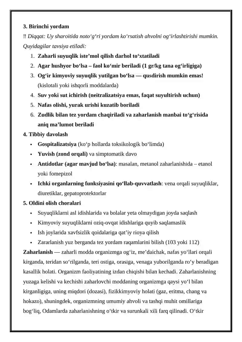 TINCHLIK VA URUSH   DAVRDA   ZAHARLANISHLAR TEXNIK SUYUQLIKLAR BILAN ZAHARLANISHLAR 2