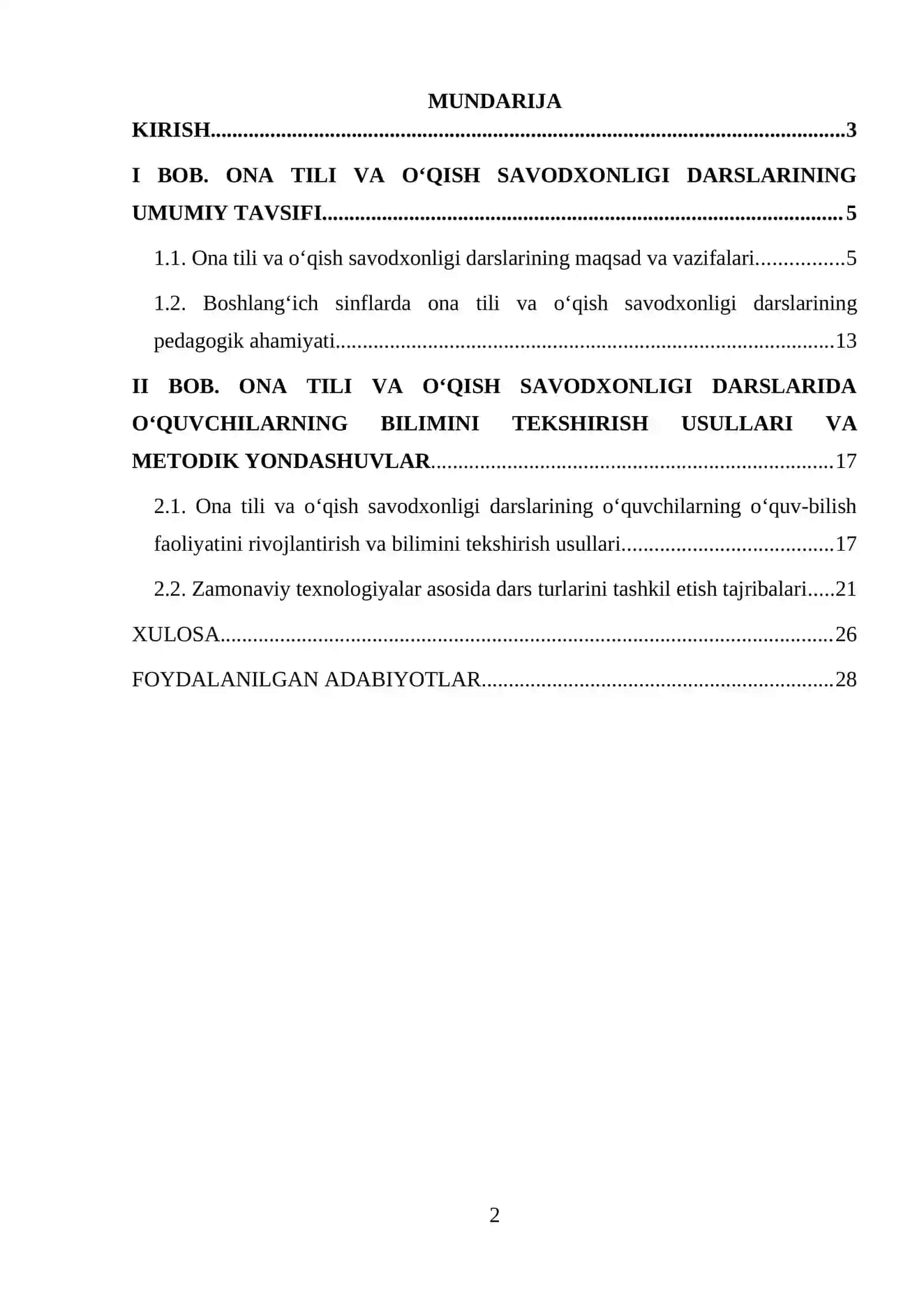 Boshlang‘ich sinf o‘quvchilarining ona tili va o‘qish savodxonligidan bilimini tekshirish usullari 2