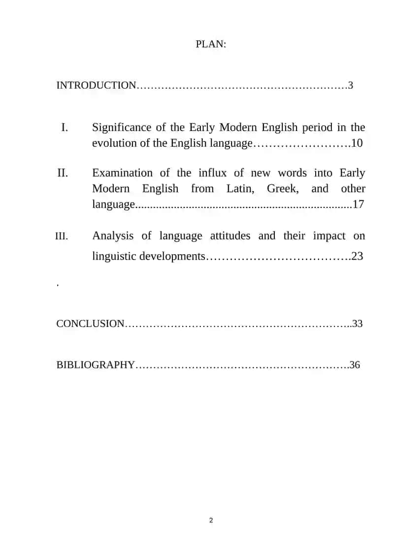 Language changes in Early new English course paper 2