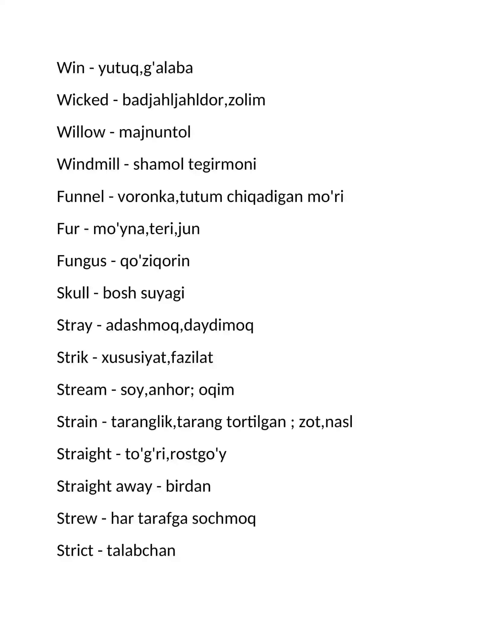 Ingliz tilida eng koʻp qoʻllaniladigan soʻzlar tarjimasi bilan ingliz tili 2