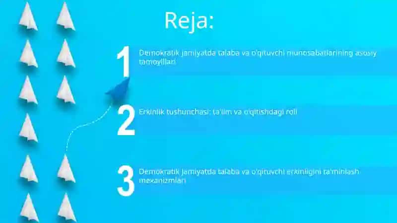 Demakratik jamiyat o'quvchi va uqituvchi munosabati erkinlik tushunchasi 2