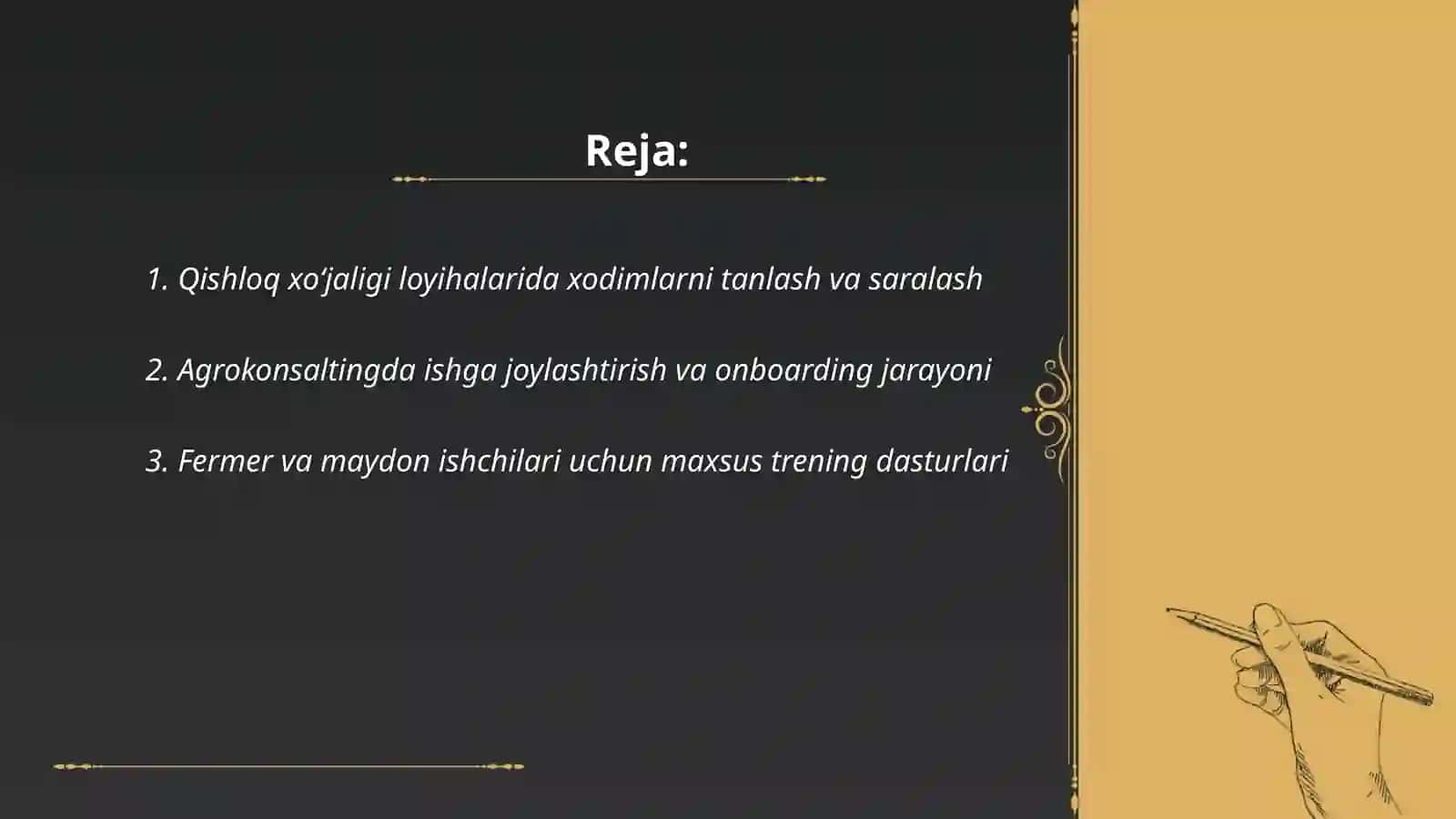 Xodimlarni boshqarish bo'yicha maslahatlar (Agrokonsalting) 2