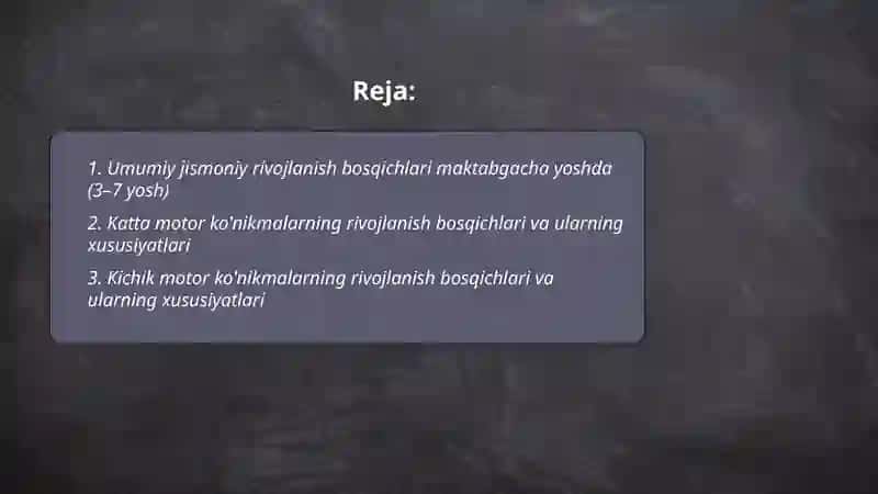 Maktabgacha yoshdagi bolalarda jismoniy rivojlanish bosqichlari va ularning hususiyatlari 2