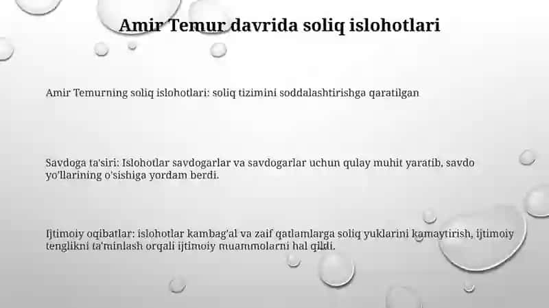 Amir Temur Davrida Soliq Siyosatning Jamiyat Hayotiga Ta’Siri 2