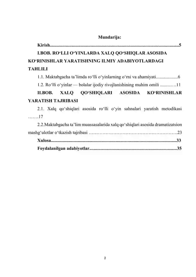 Roʻlli oʻyinlarda xalq qoʻshiqlar asosida koʻrinishlar yaratish 2