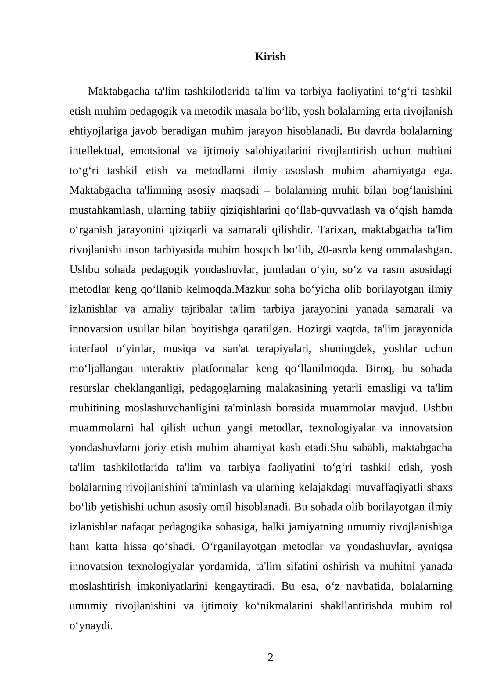 Maktabgacha ta'limda Ta'lim va Tarbiya Faoliyatini To'g'ri Tashkil Etish 2