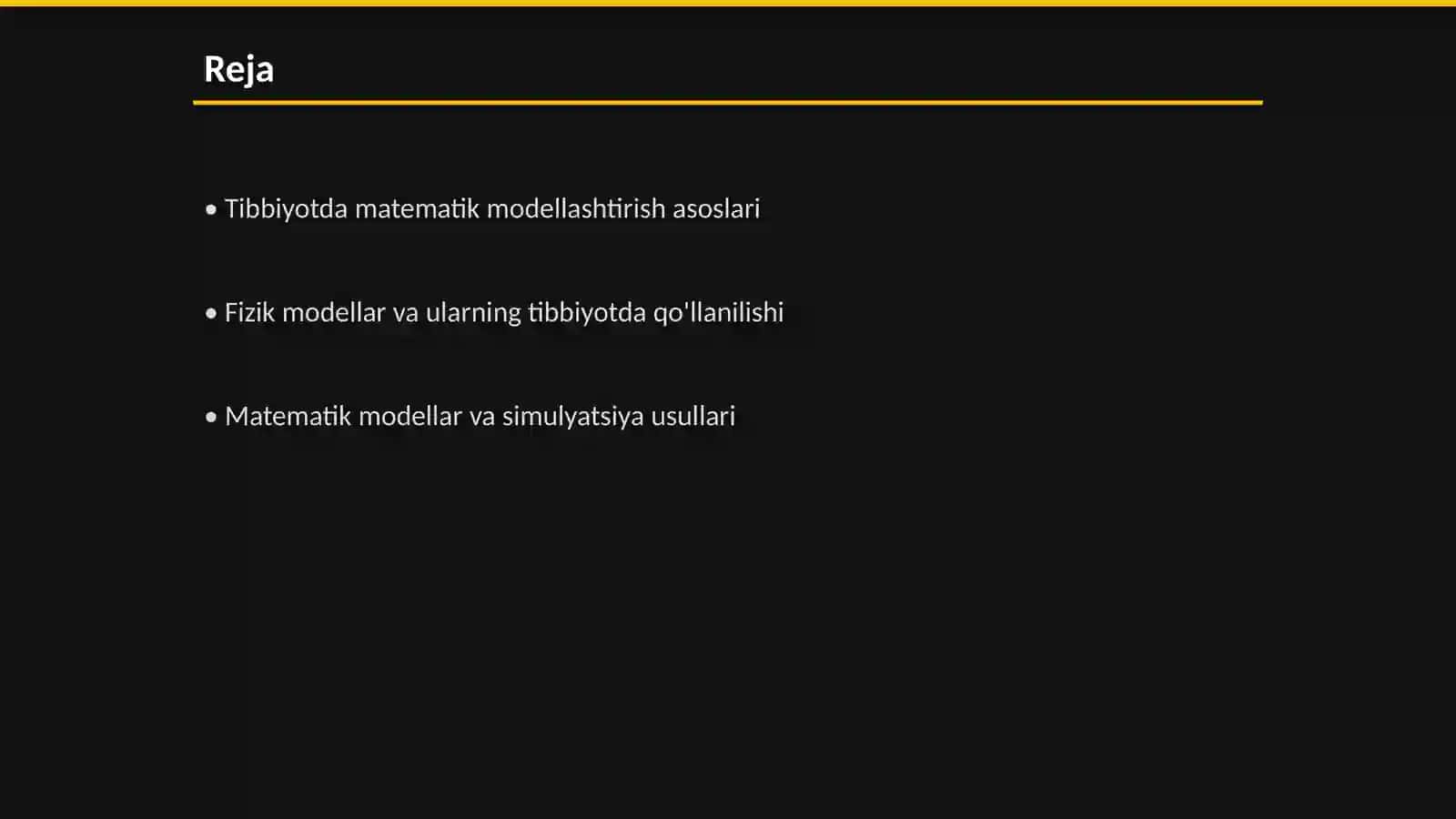 Tibbiyotda matematik modellashtirish uslublarini o‘rganish 2