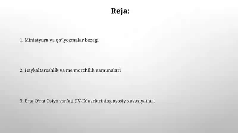 Erta Oʻrta Osiyo sanʼati (IV-IX asrlar)ning asosiy xususiyatlari 2