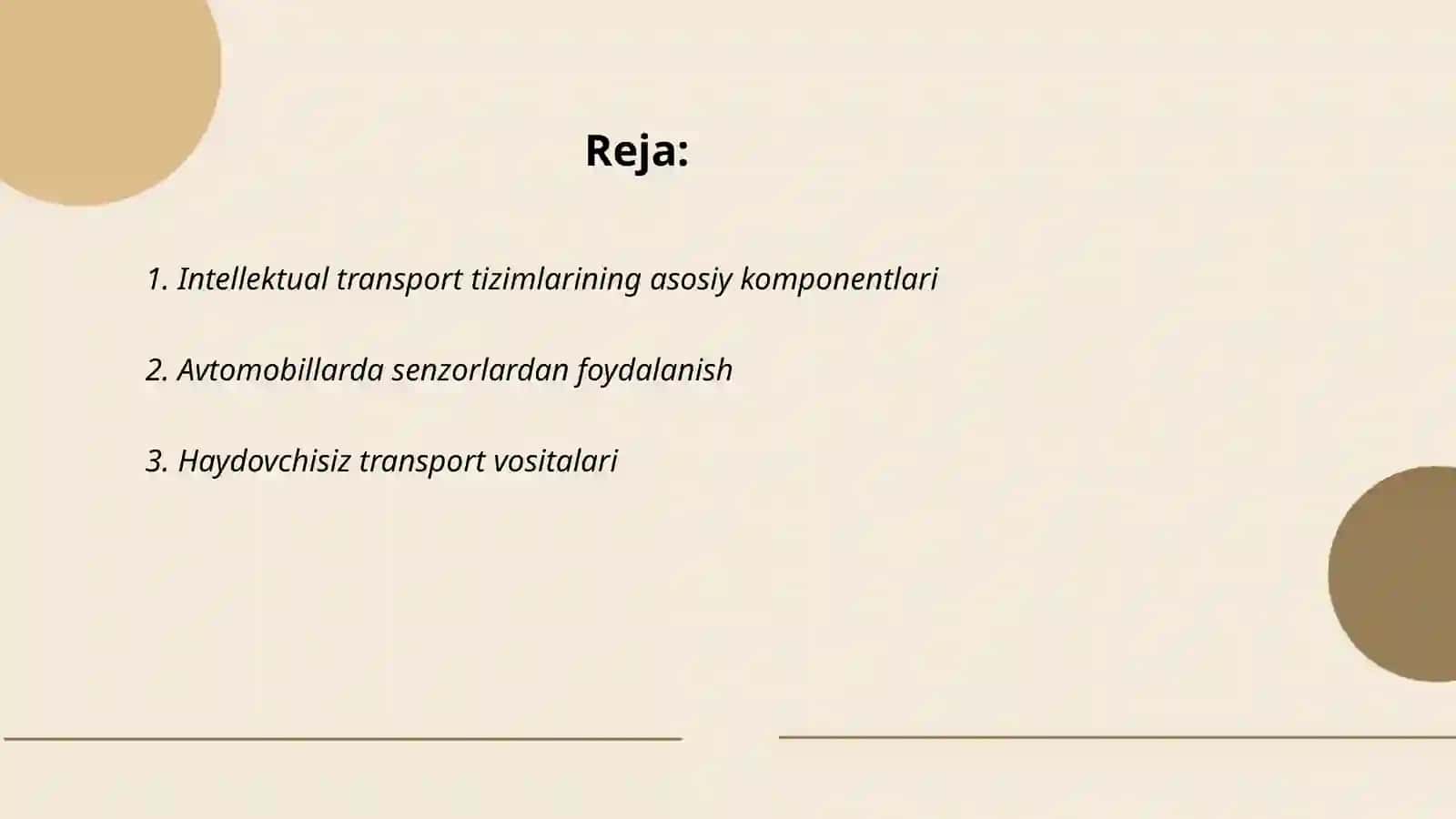 Intellektual transport tizimlari 2