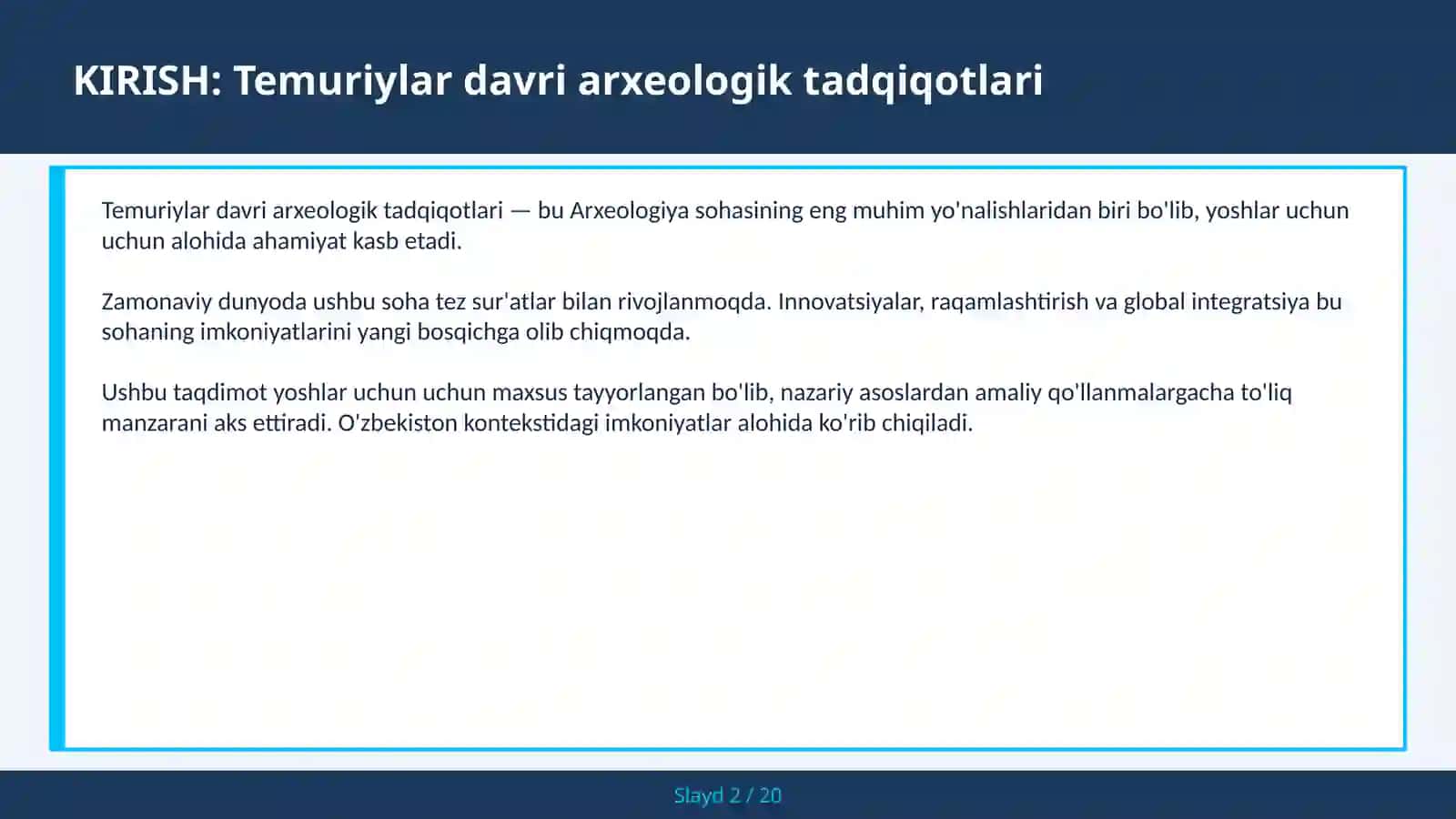 Temuriylar davri arxeologik tadqiqotlari 2