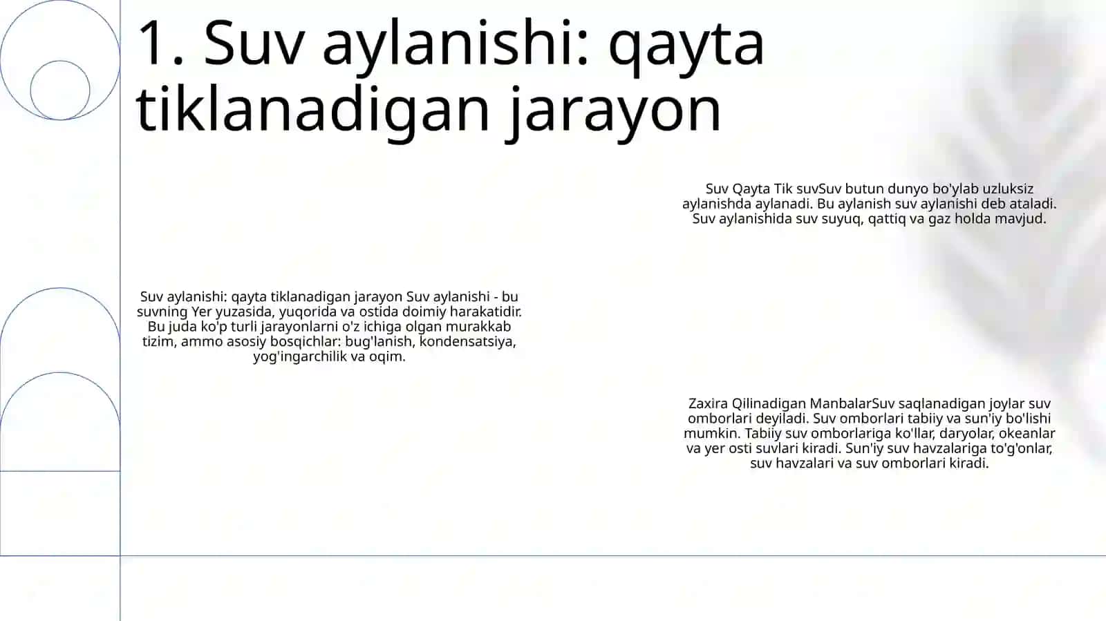 Suv Qayta Tiklanadigan Va Zaxira Qilinadigan Manbalar 2