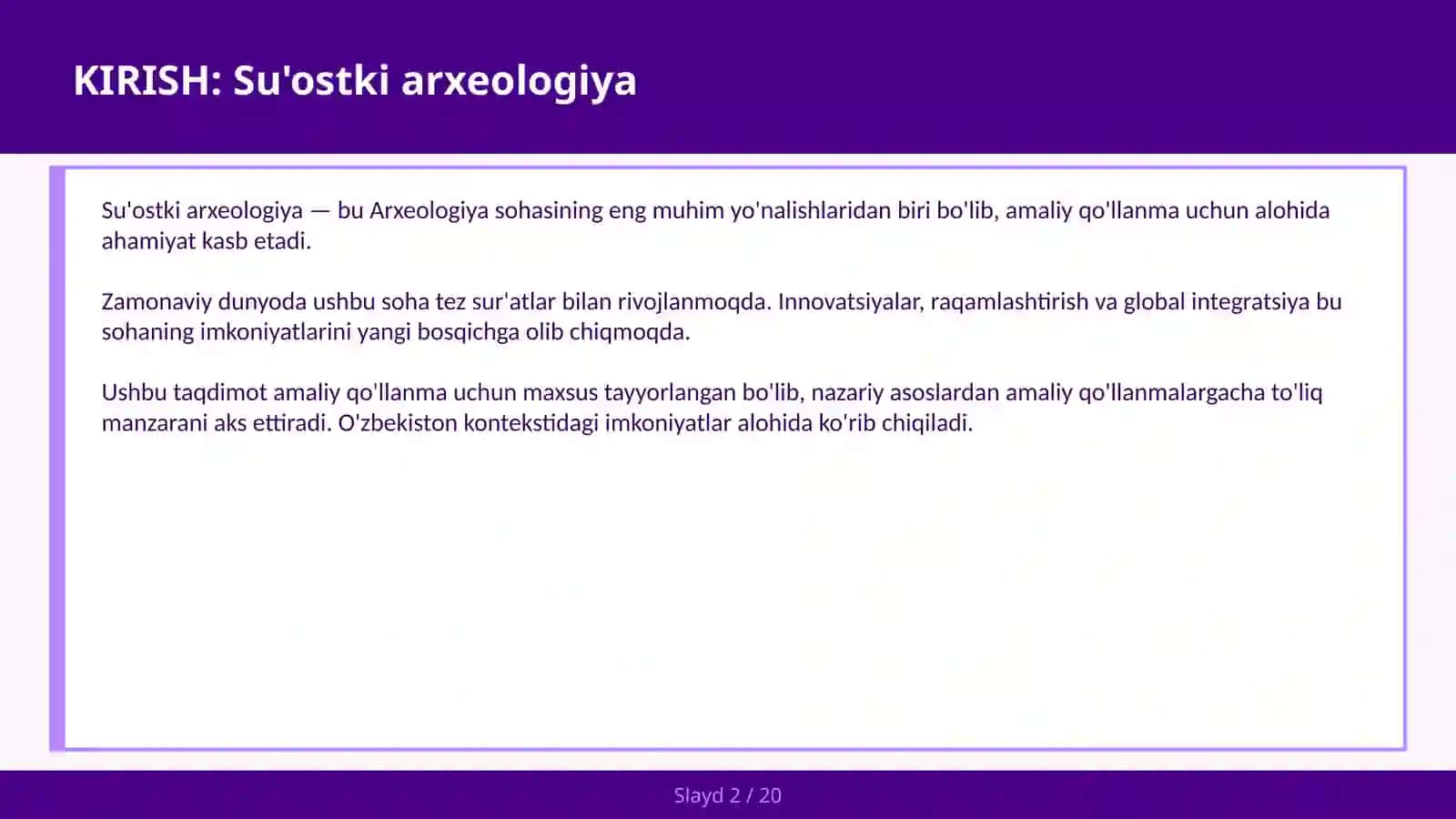 Su'ostki arxeologiya 2