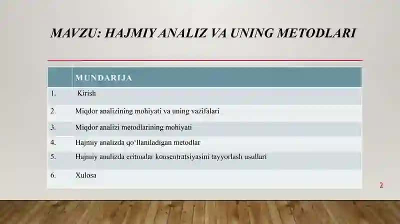 Hajmiy analiz va uning metodlari 2