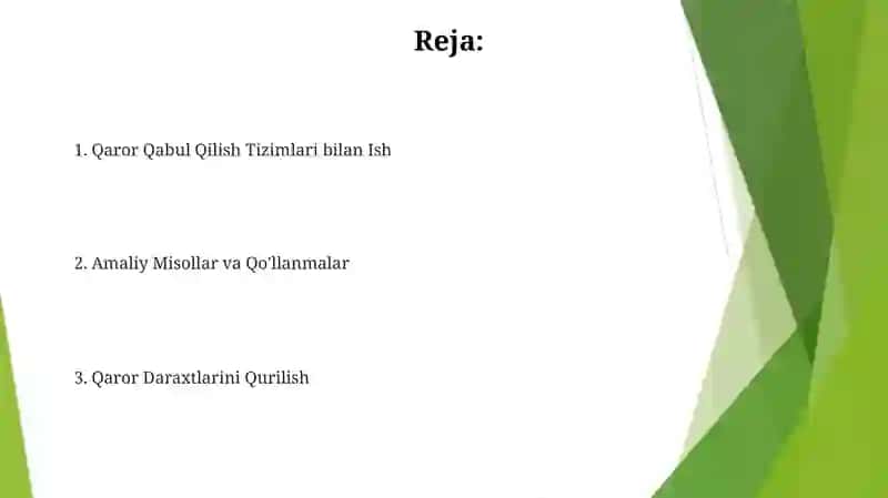 Qaror Daraxtlarini Qurish Algoritmlari 2