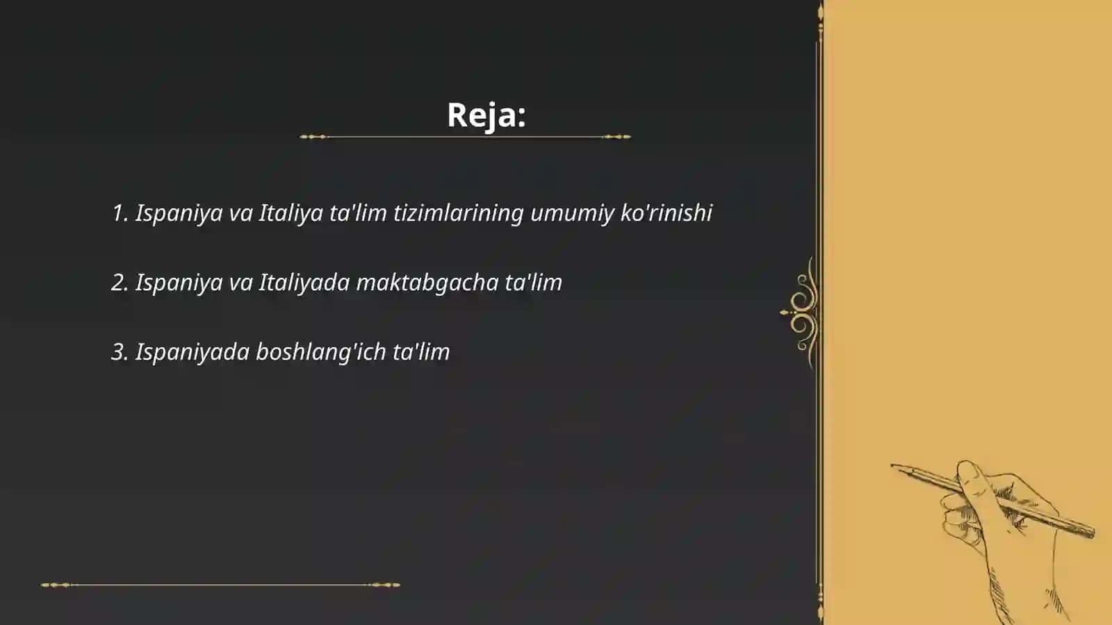 İspaniya va İtaliya ta'lim tizimi 2