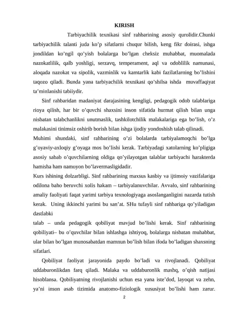 O’QUVCHILARNI TARBIYALASHDA SINF RAHBARINING O’RNI VA RO’LI 2