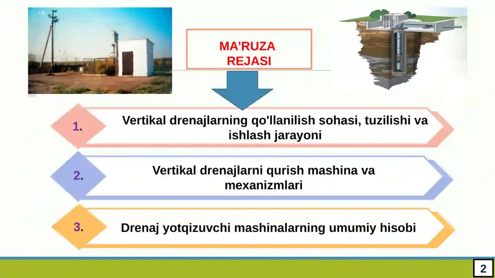 VERTIKAL DRENAJ QURISH MASHINALARIvaHISOBI 2