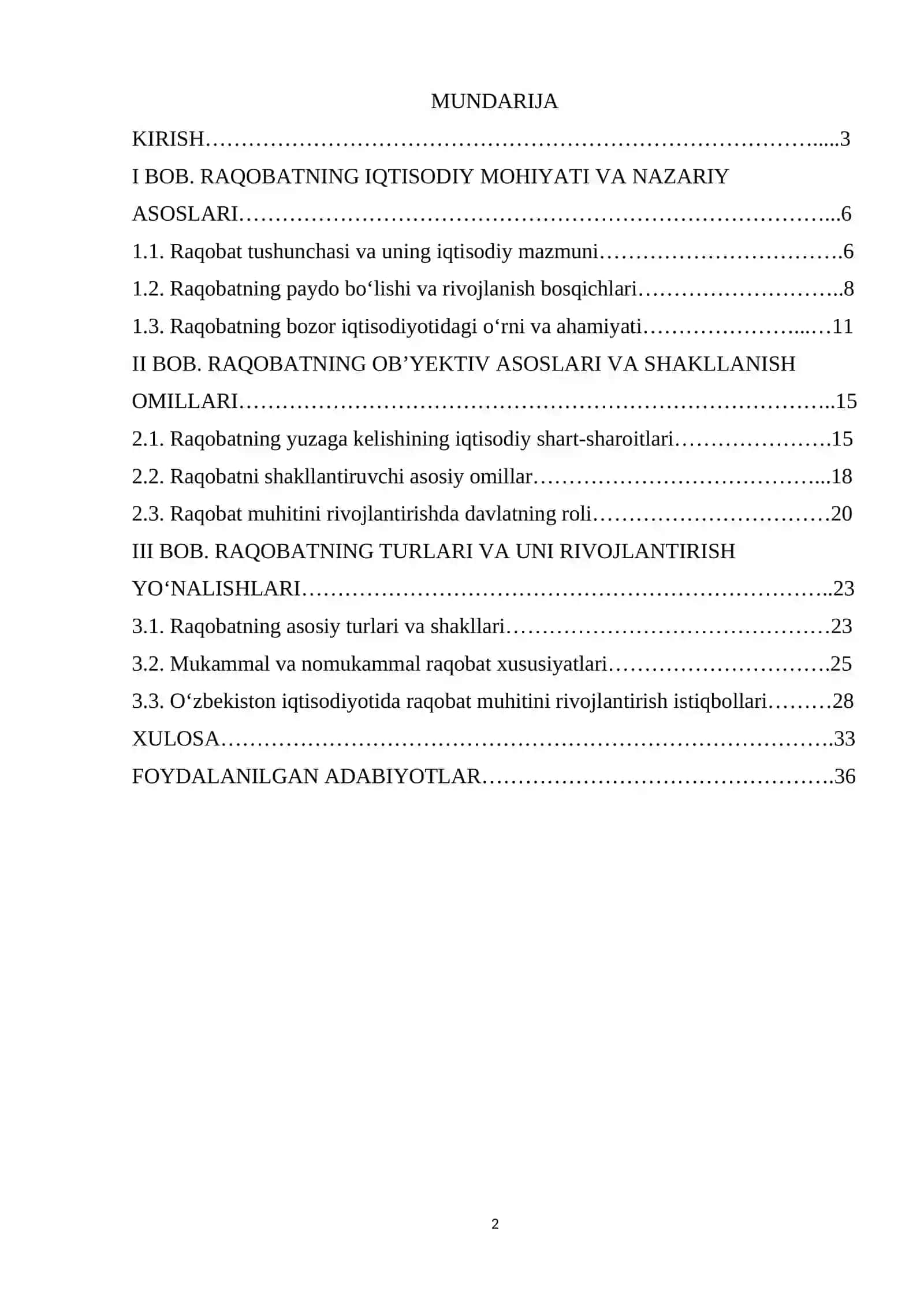 IQTISODIYOT NAZARIYASI 1,2 fanidan Kurs ishi 2