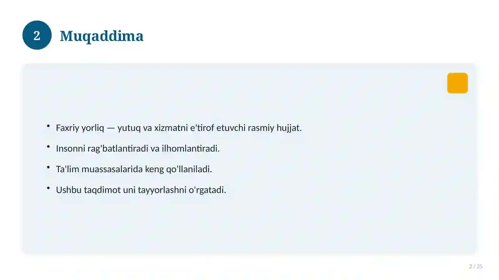 Faxriy Yorliq 2