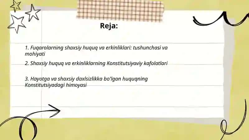 Fuqarolarning shaxsiy huquq va erkinliklari 2