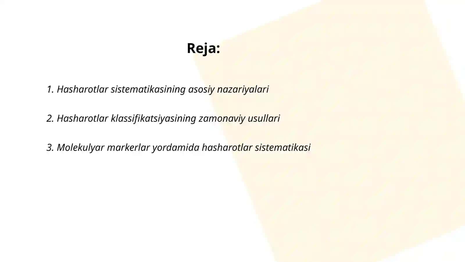 Hasharotlar sistematikasiga oid tadqiqotlarning tahlillari 2