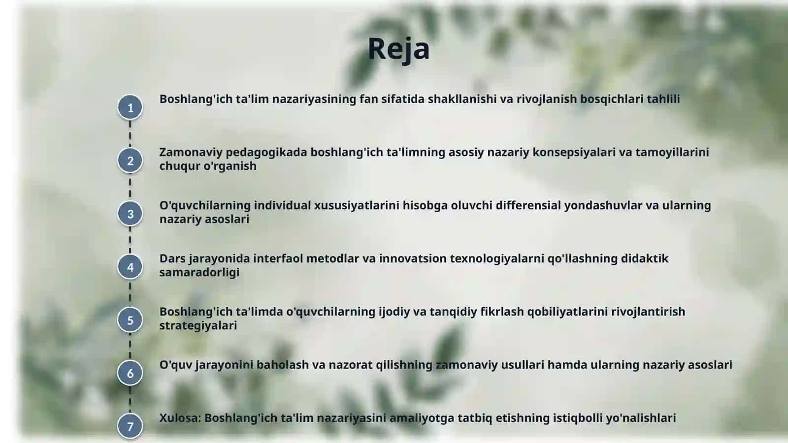 Boshlangʻich taʼlim taʼlim nazariyasi 2