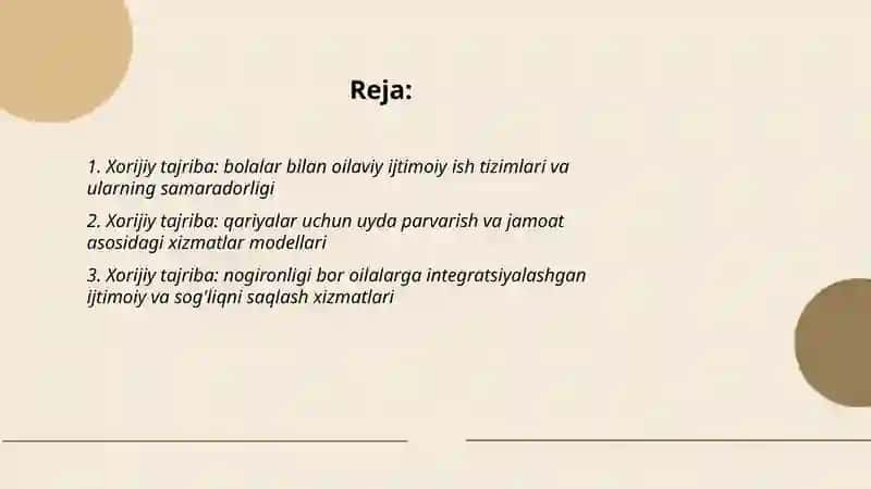Xorijiy tajriba: Bolalar bilan oilaviy ijtimoiy ish tizimlari va ularning samaradorligi 2