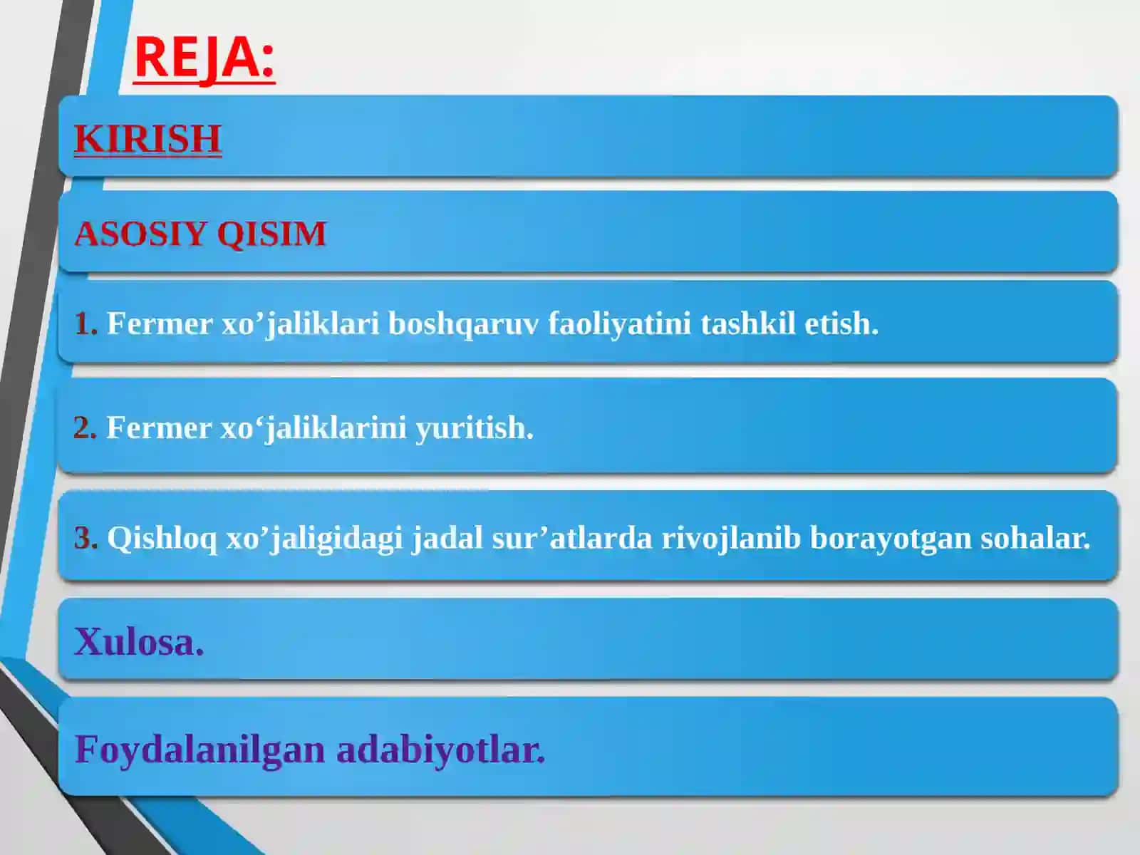 Tadbirkorlik huquqi sifati fermer xo’jaligi 2