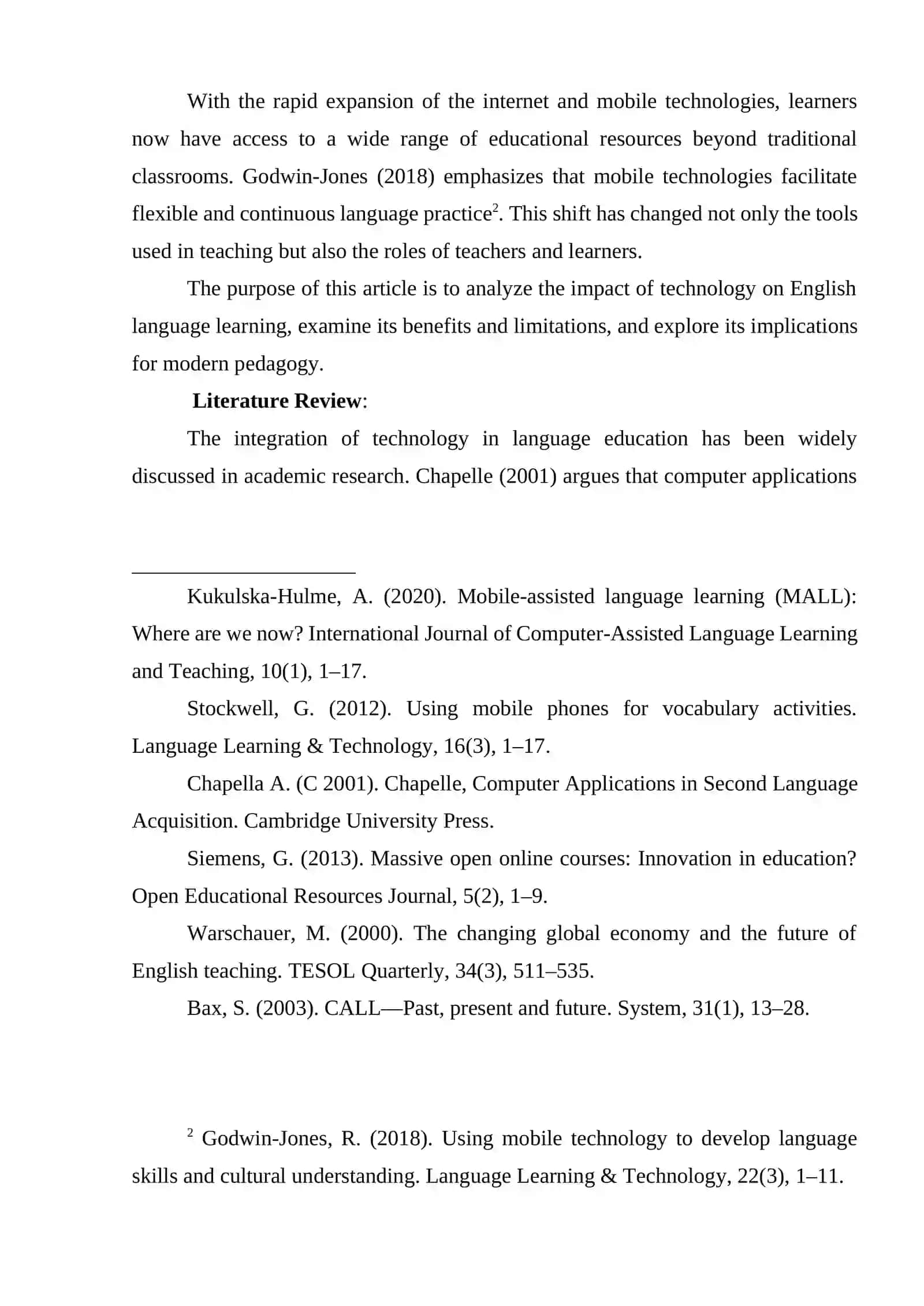 The role of technology in English language learning 2
