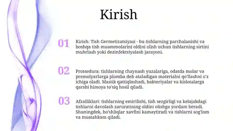 Tish Germetizatsiyasi 2