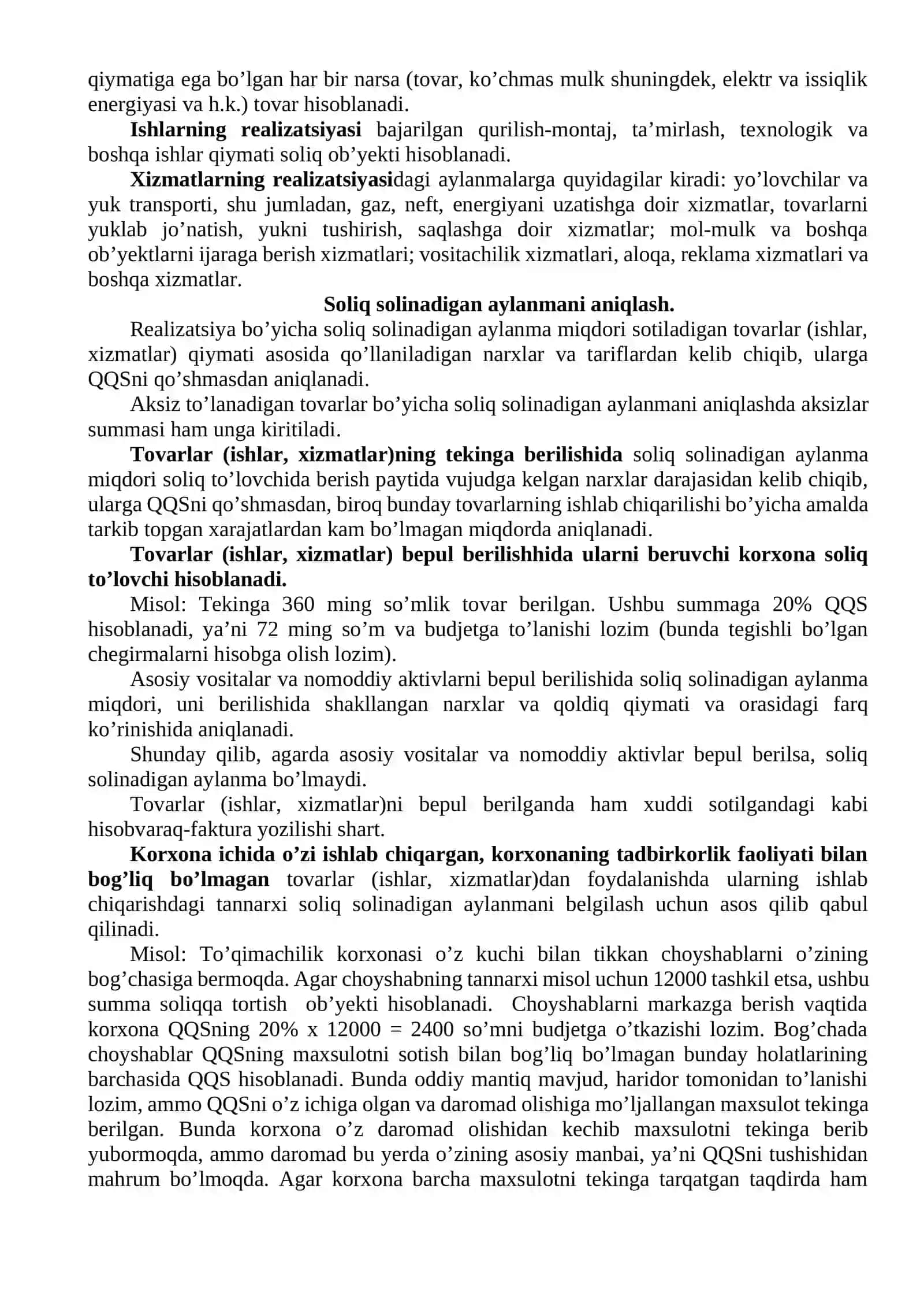 Qo’shilgan qiymat solig’ini hisoblash va to’lash tartibi 2