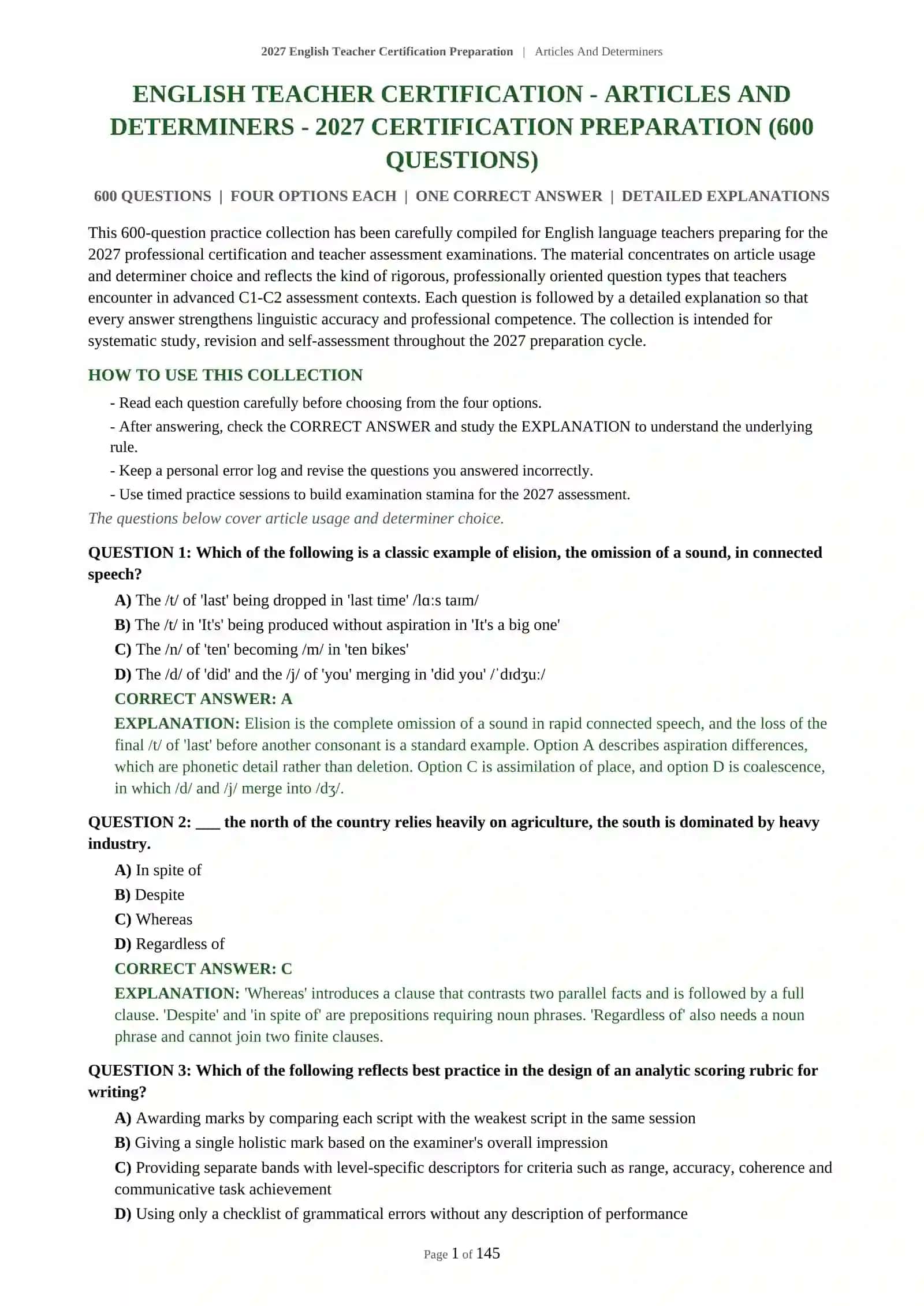 Articles And Determiners 2