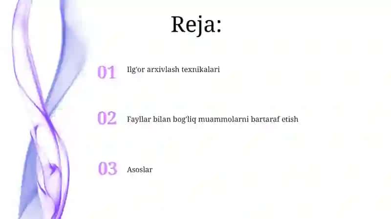 Ilg'or arxivlash texnikalari 2