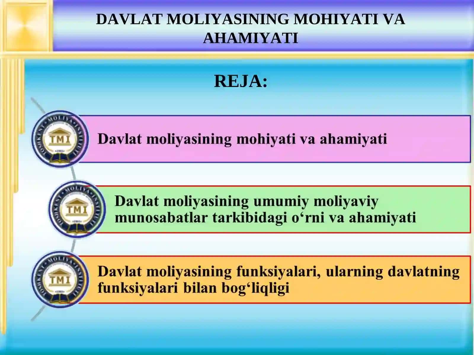 Davlat moliyasining mohiyati va ahamiyati PPT | Davlat moliyasi fanidan taqdimot 2