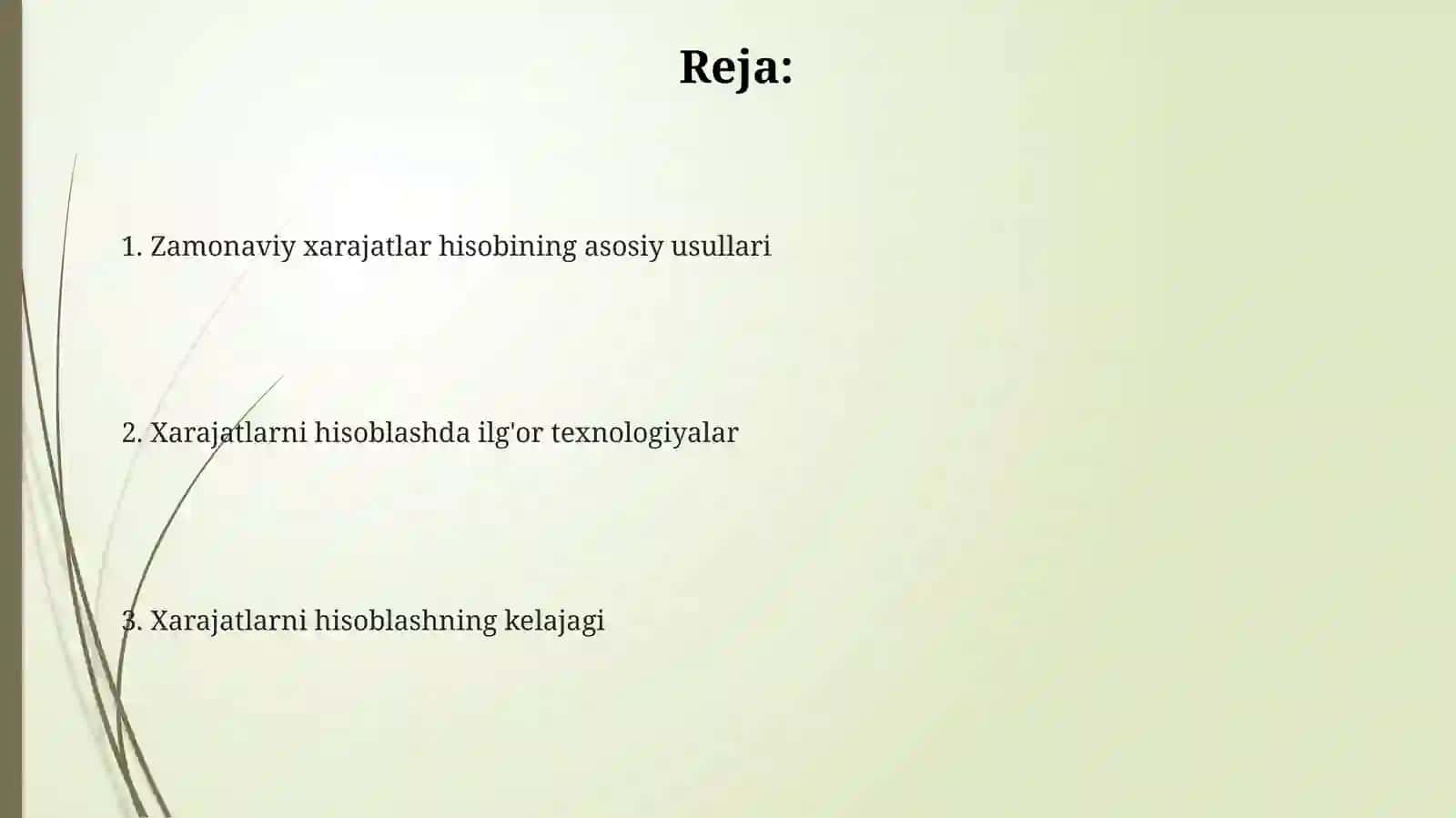Zamonaviy xarajatlarni hisobga olish usullari 2