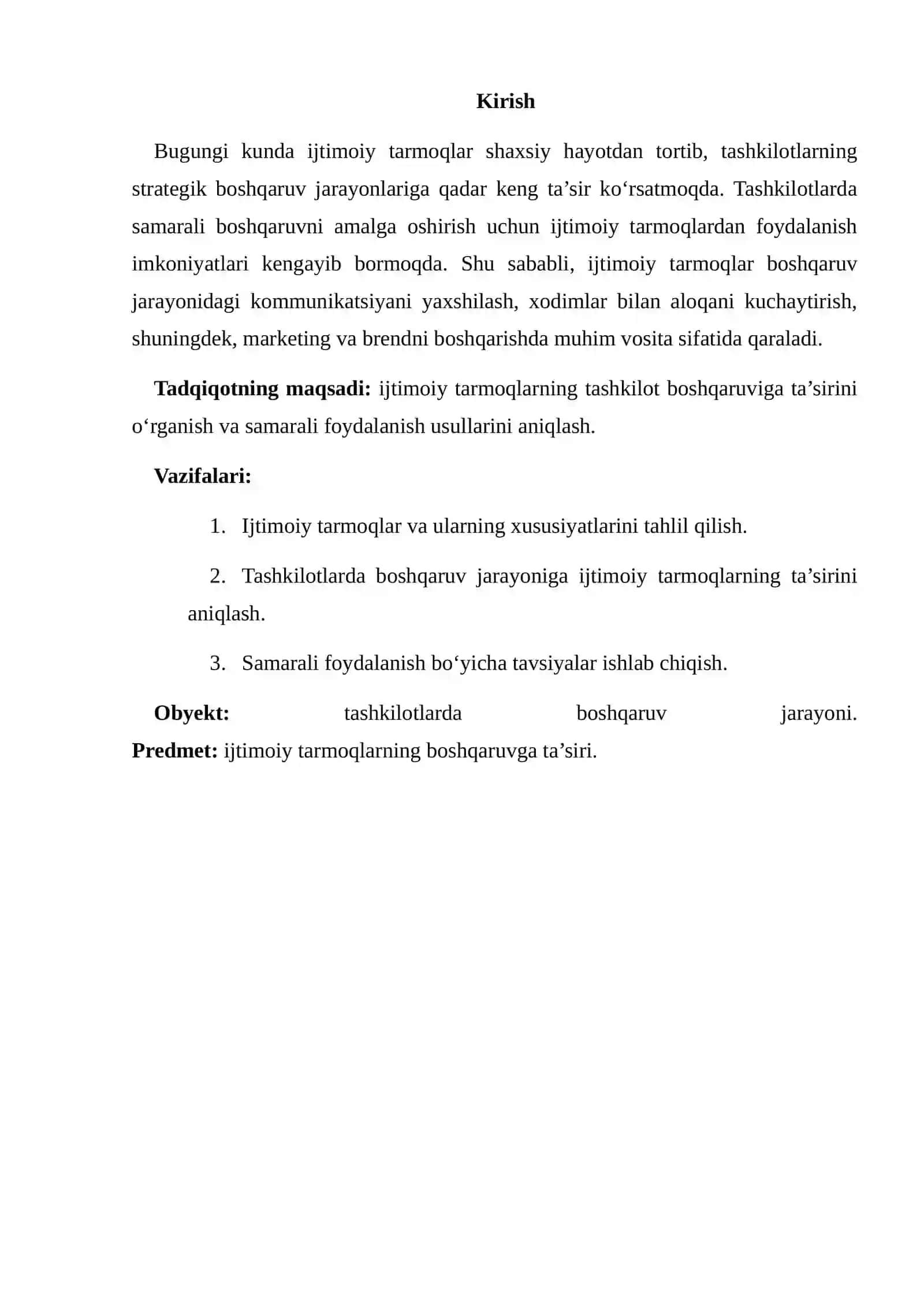TASHKILOTLARDA IJTIMOIY TARMOQLARNING BOSHQARUVGA TASIRI 2