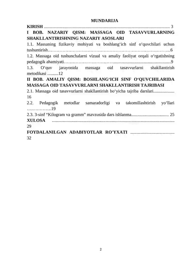O‘quvchilarning massaga oid tasavvurlarini shakillantirish 2