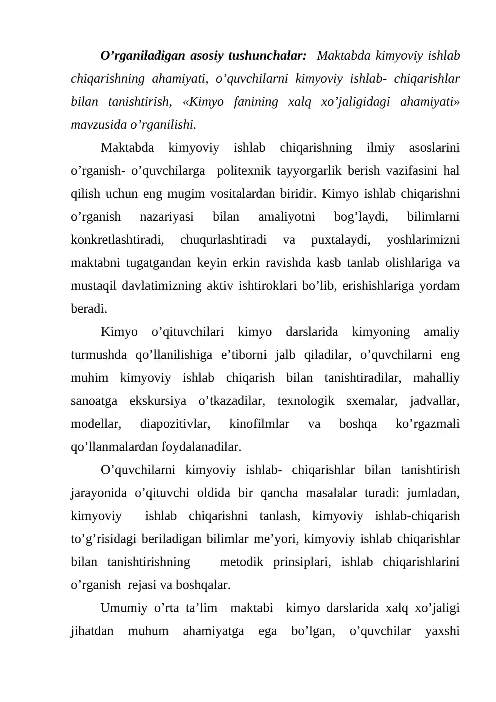 Kimyoviy ihlab chiqarish 2