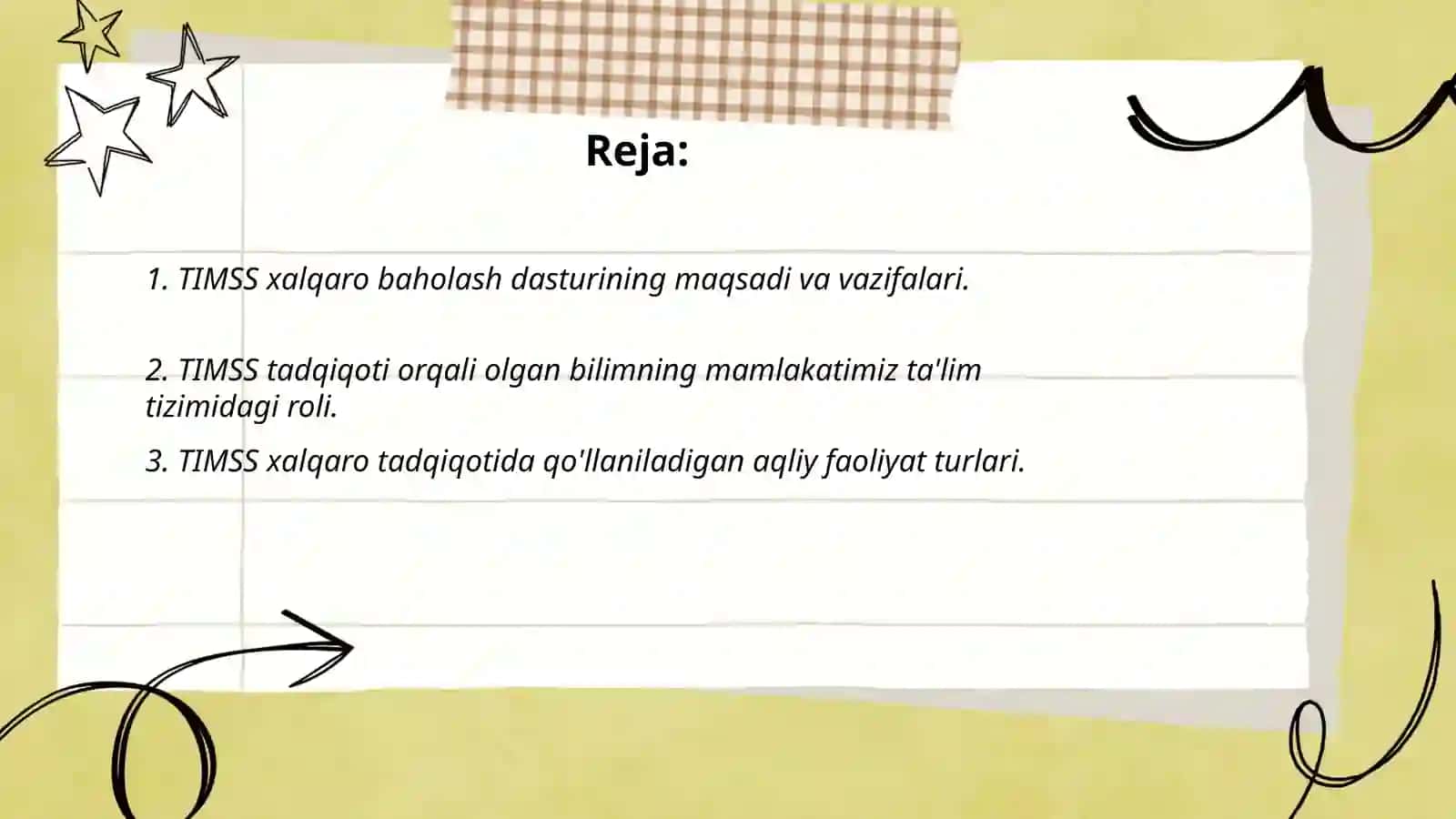 TIMSS xalqaro baholash dasturida aqliy faoliyat turlari 2