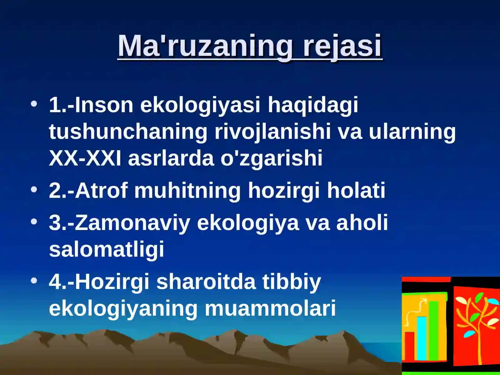 Ekologiya va aholi salomatligi 2