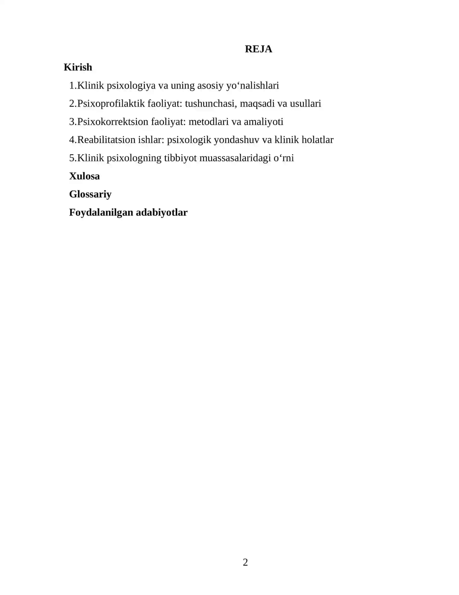 KLINIK PSIXOLOGLARNING PSIXOPROFLAKTIK VA PSIXOKORREKTSION, REABILITATSION FAOLIYATIDA ISHTIROK ETISH 2