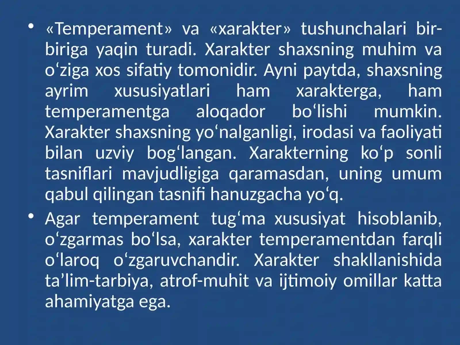 Xarakter haqida tushincha 2