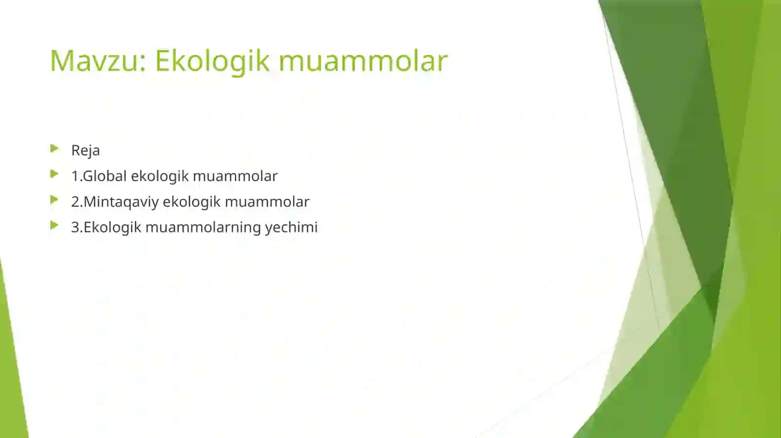 Ekologik muammolar 2