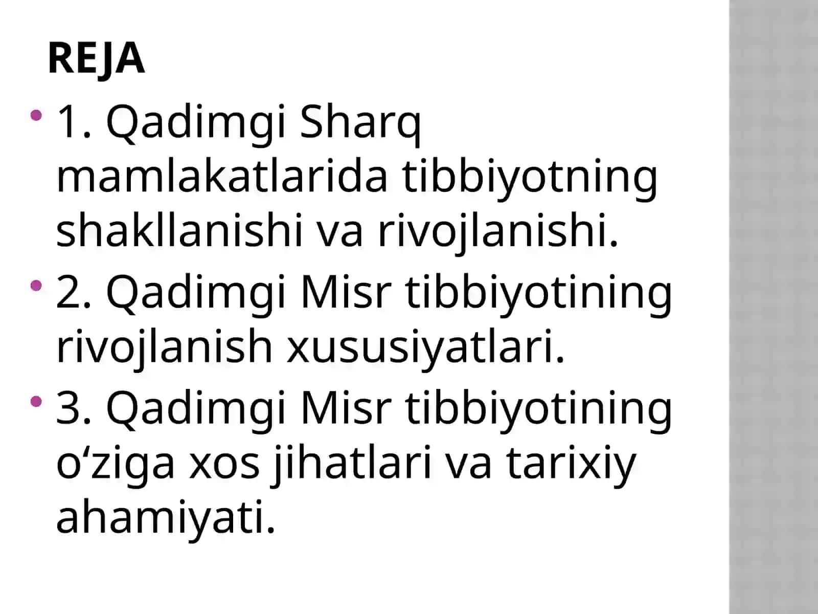 Qadimgi Sharq mamlakatlari tibbiyoti. Qadimgi Misr tibbiyoti 2