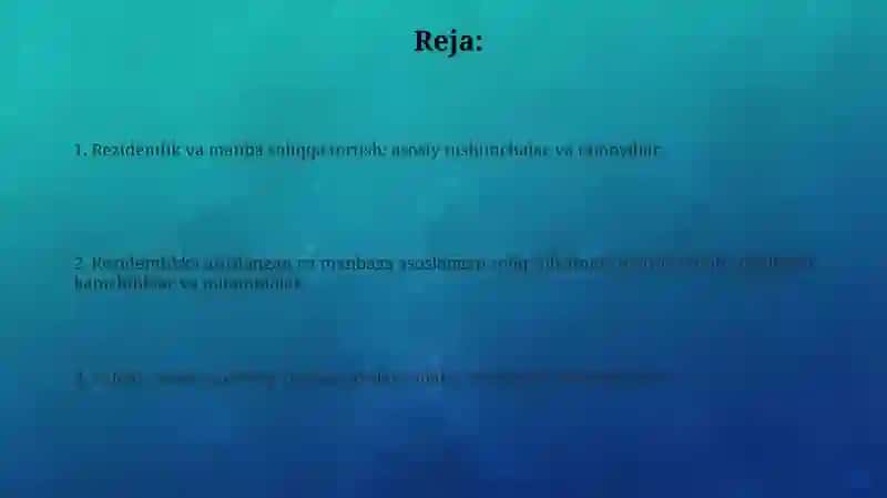 Rezidentlikka asoslangan soliq solish 2