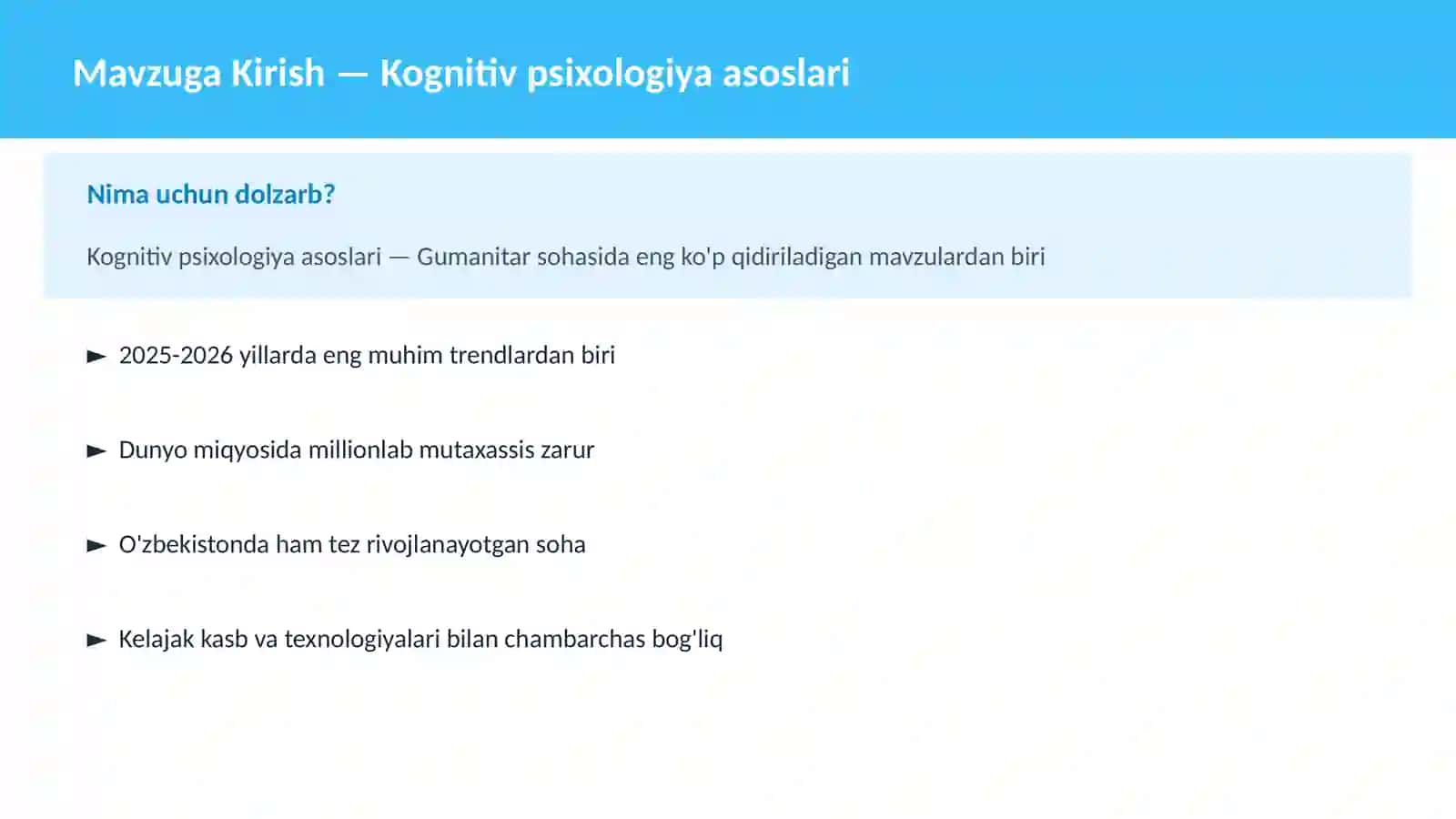 Kognitiv psixologiya asoslari 2