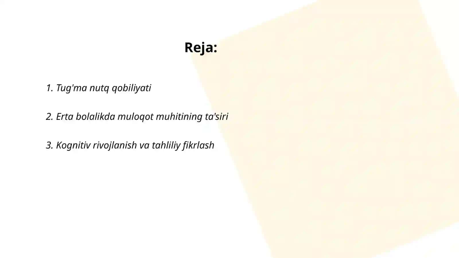 Tug'ma nutq qobiliyati 2