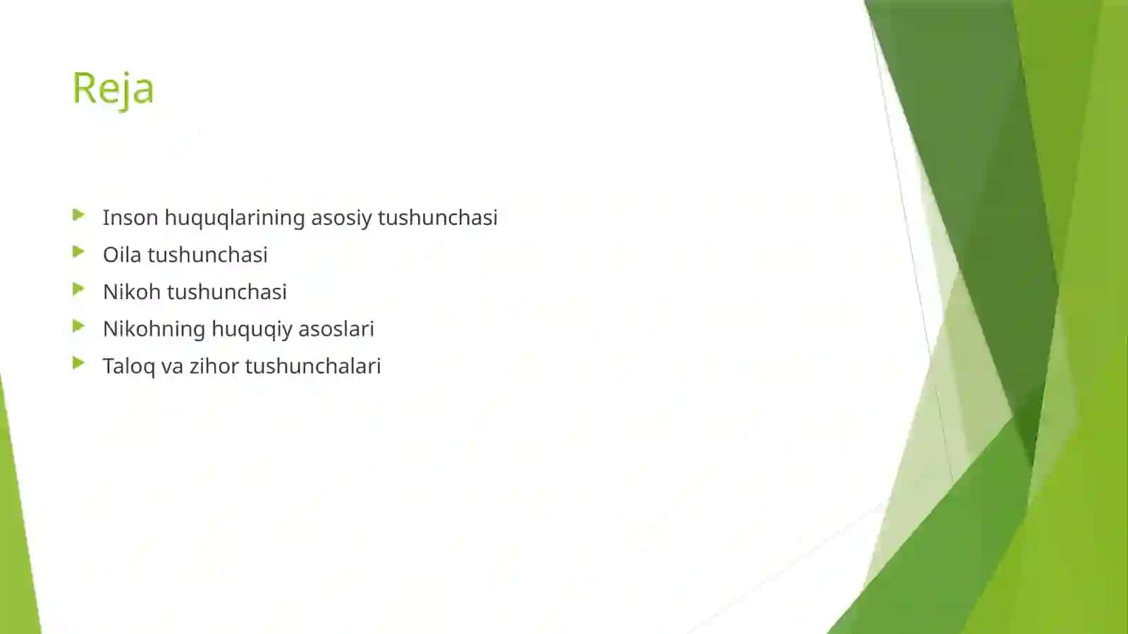 Inson huquqshunosligida oila, nikoh taloqzihortushunchalari 2